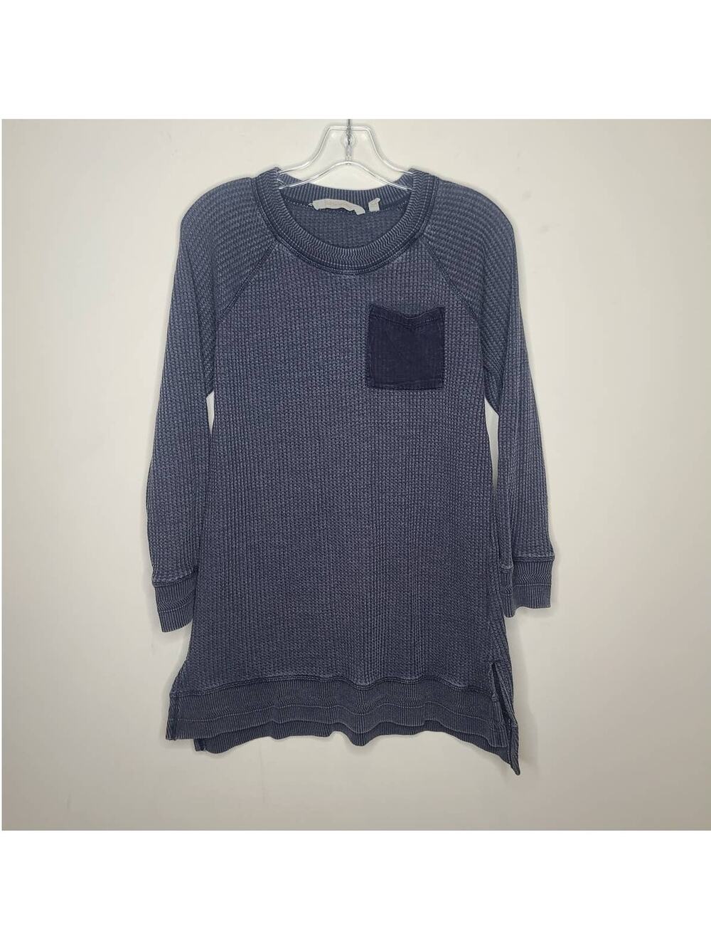 Soft Surroundings blue waffle knit long sleeve tunic shirt - XS